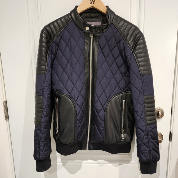 Zara Other - Zara Men's Quilted Black and Navy Jacket